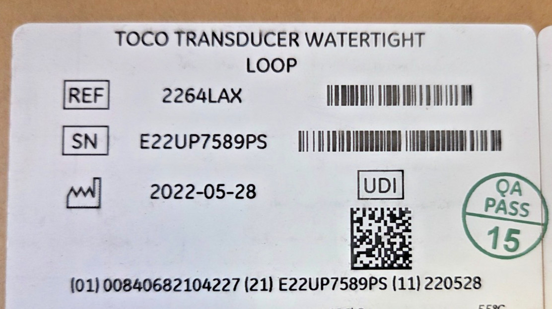 GE Healthcare Transducer Watertight Loop 2264 Series NOTE DATE 2022-05-28