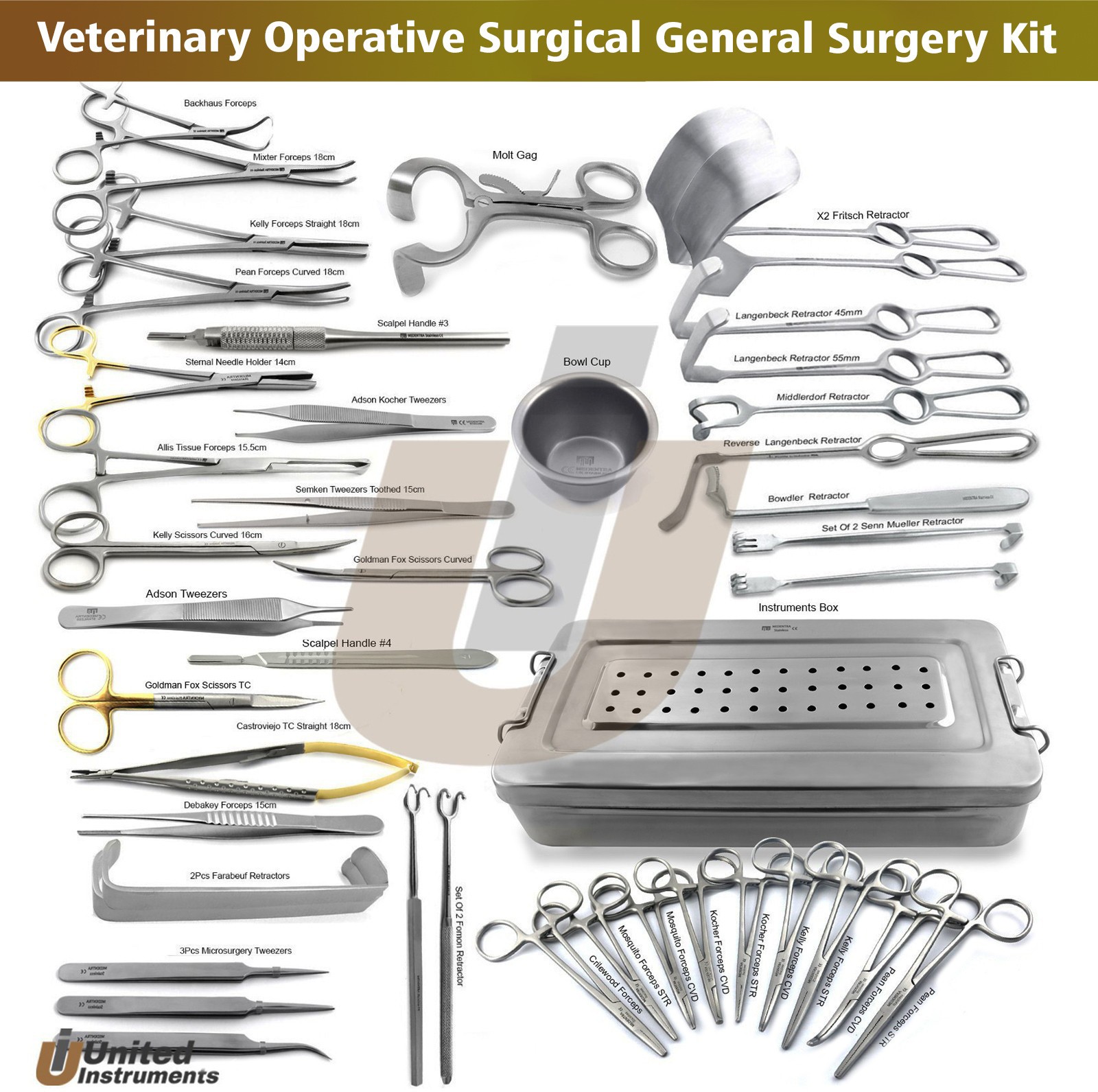 Advanced Veterinary Operative Surgical Instruments Trauma General Surgery Kit
