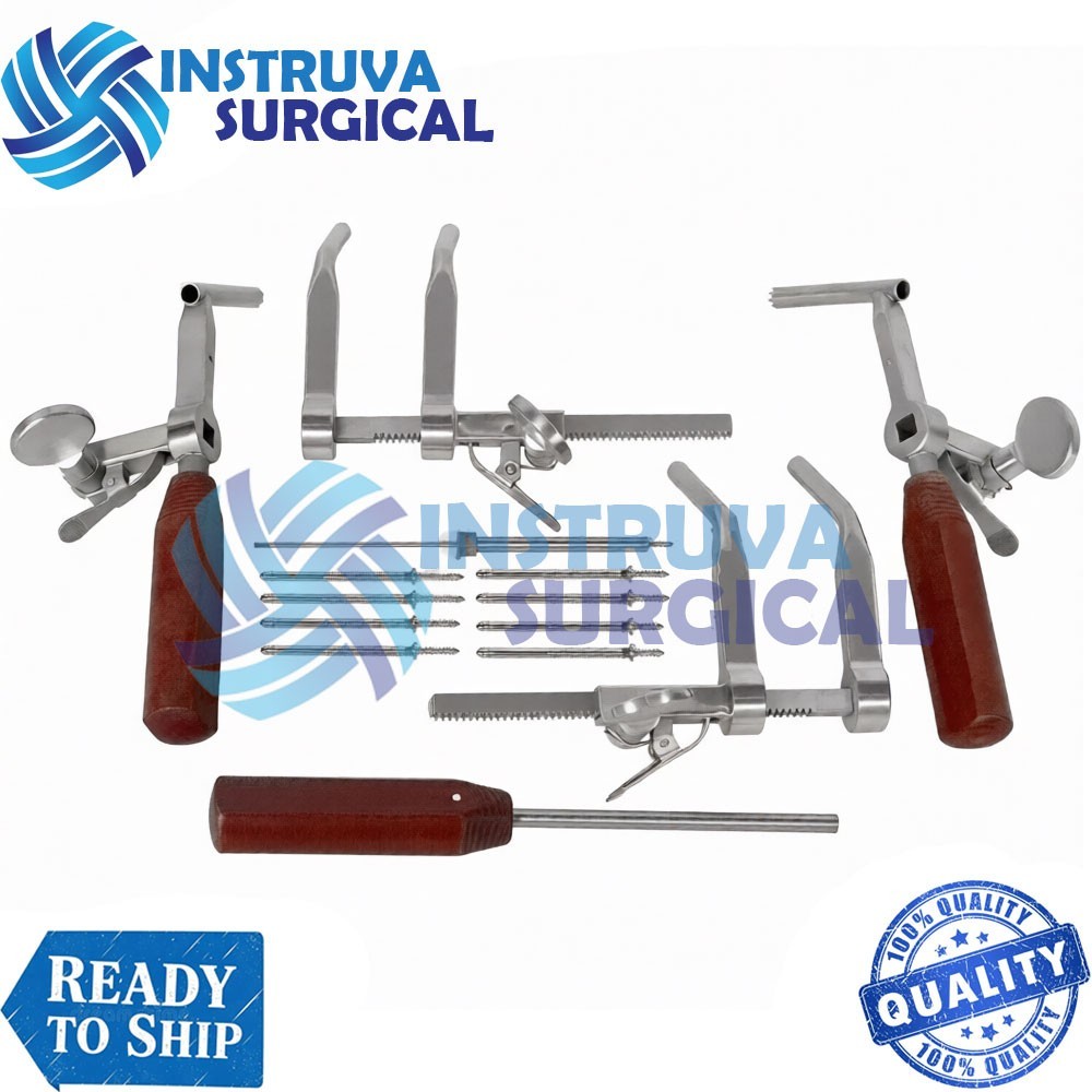 Caspar Cervical Distractor Set Right & Left With Screw Driver Spine Instrument