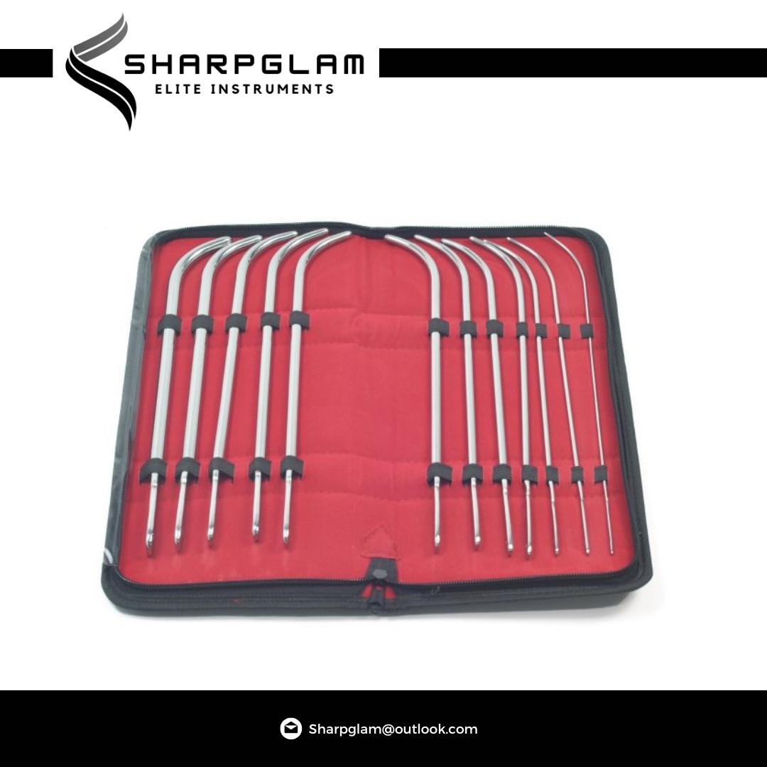 SHARPGLAM Hegar Uterine Urethral Dilator Sounds 12 Pcs Stainless Steel Set CE