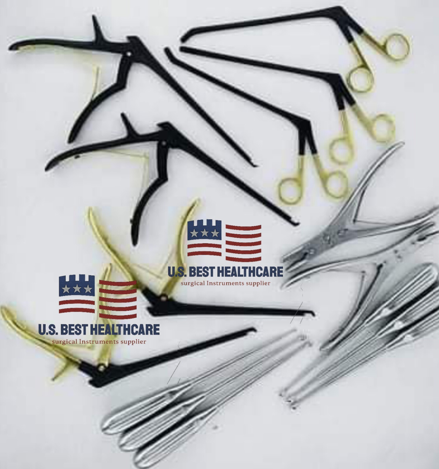 New 15Pcs Set Kerrison Rongeurs Bone Curettes Orthopedics Spine Instrument