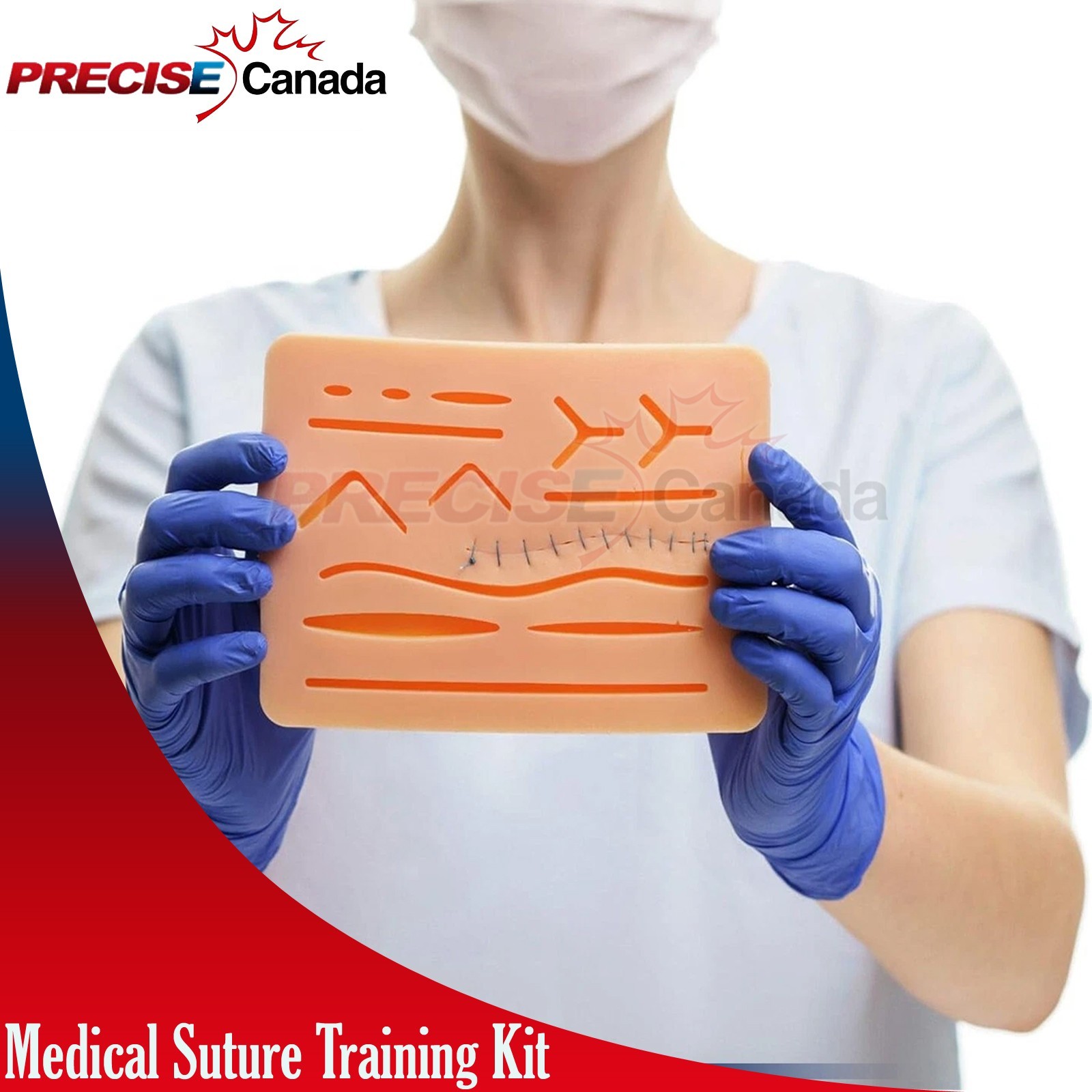Medical Skin Suture Practice Silicone Pad Wound Simulated Training Kit DS-1496