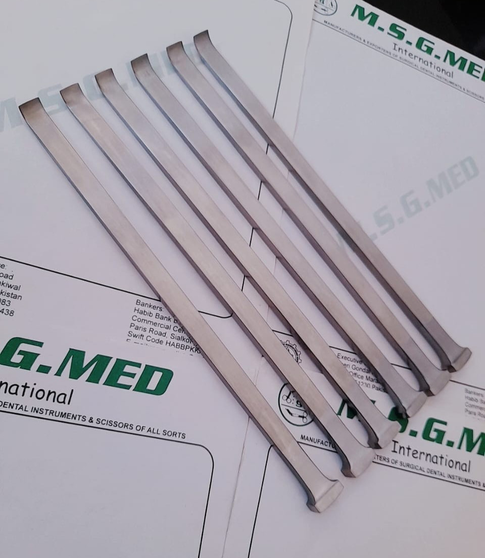 Mercian Surgical Orthopedic Osteotome Curved 24cm 10mm Wide Stainless 5PCS Set