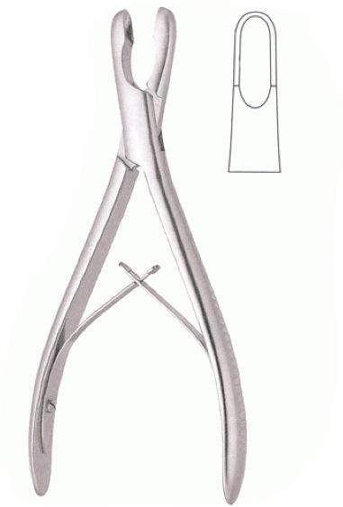 Set of 3 LUER Bone Rongeurs, 7.25″, Straight Jaws, 8 mm Bite, Premium