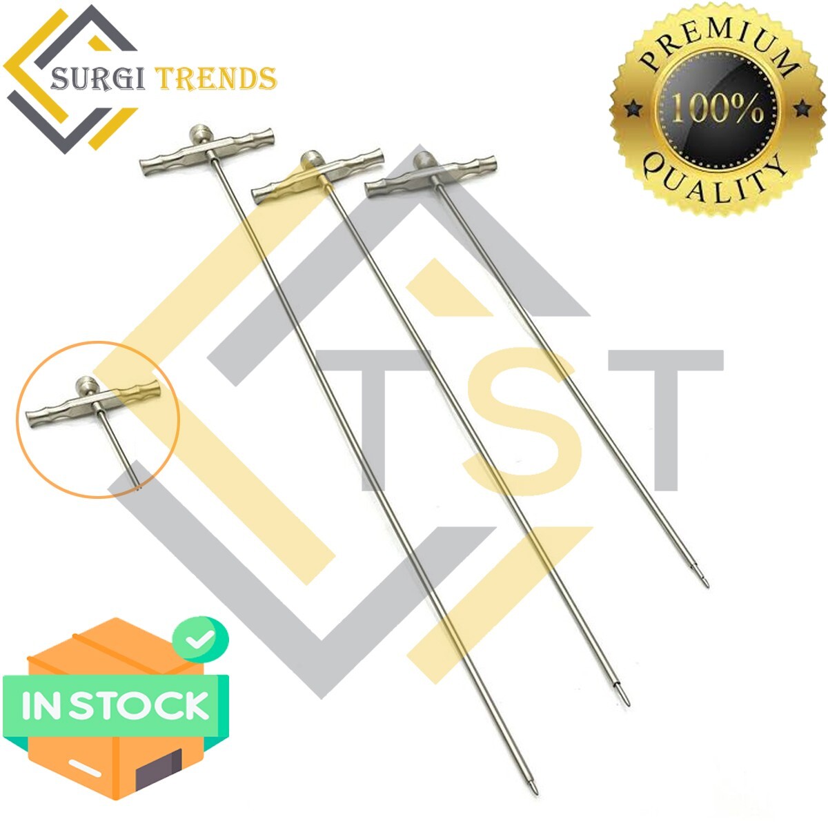Brain Ventricle Peritoneum Shunt Introducer For Neurosurgery Instrument 3pcs set