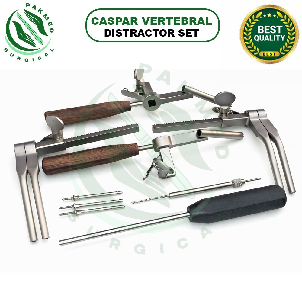 Caspar Vertebral Body Distraction Set Distractor Drill Guide Screwdriver Screws