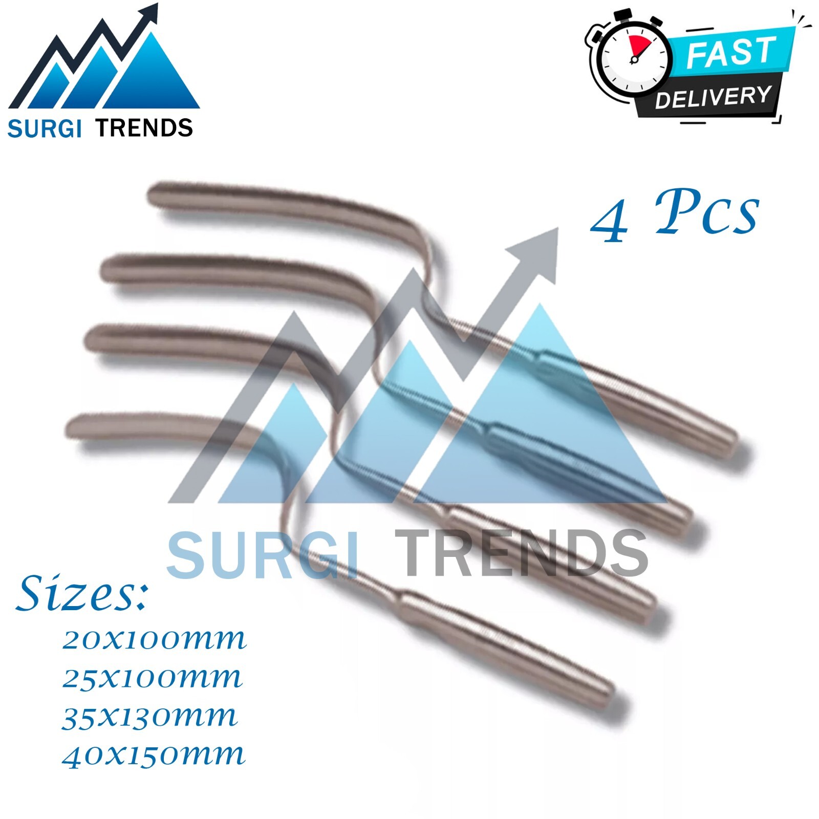 V. MUELLER BREISKY-NAVRATIL Vaginal Specula Set Of 4 Pcs Orthopedic Instruments