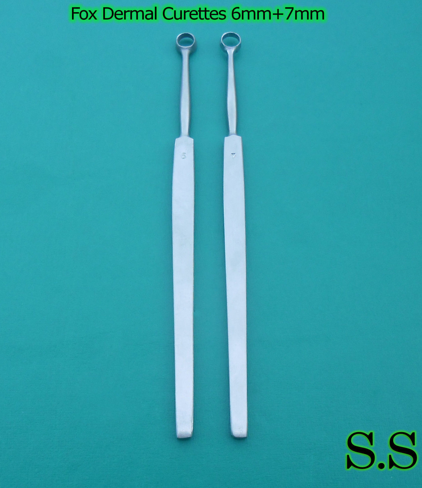 Fox Dermal Curettes 6mm+7mm Surgical Dermatology Instruments
