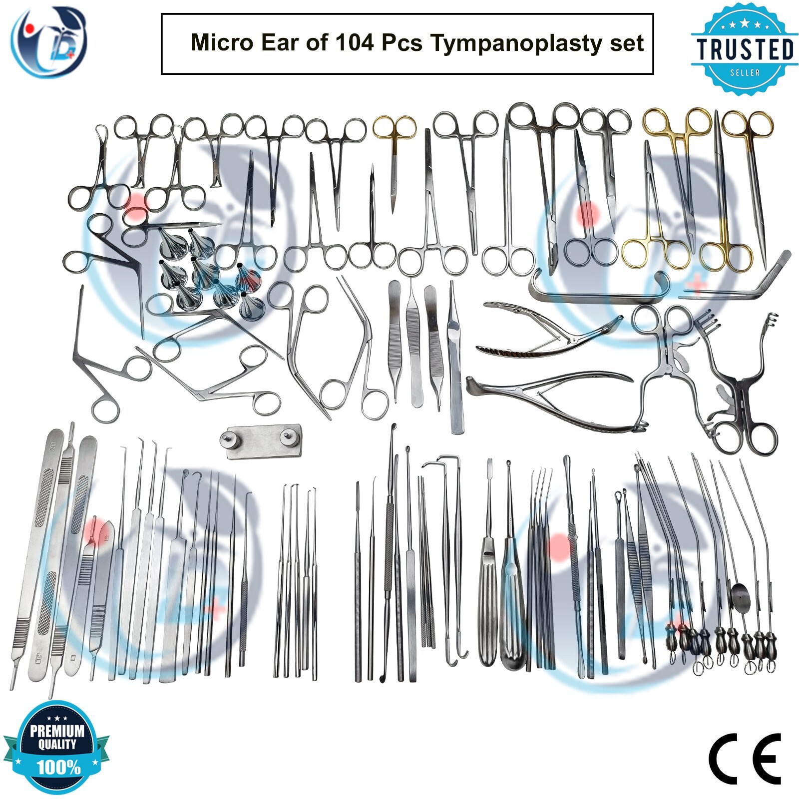 Tympanoplasty Instruments 104 PCs Set Micro Ear Surgery ENT Instruments