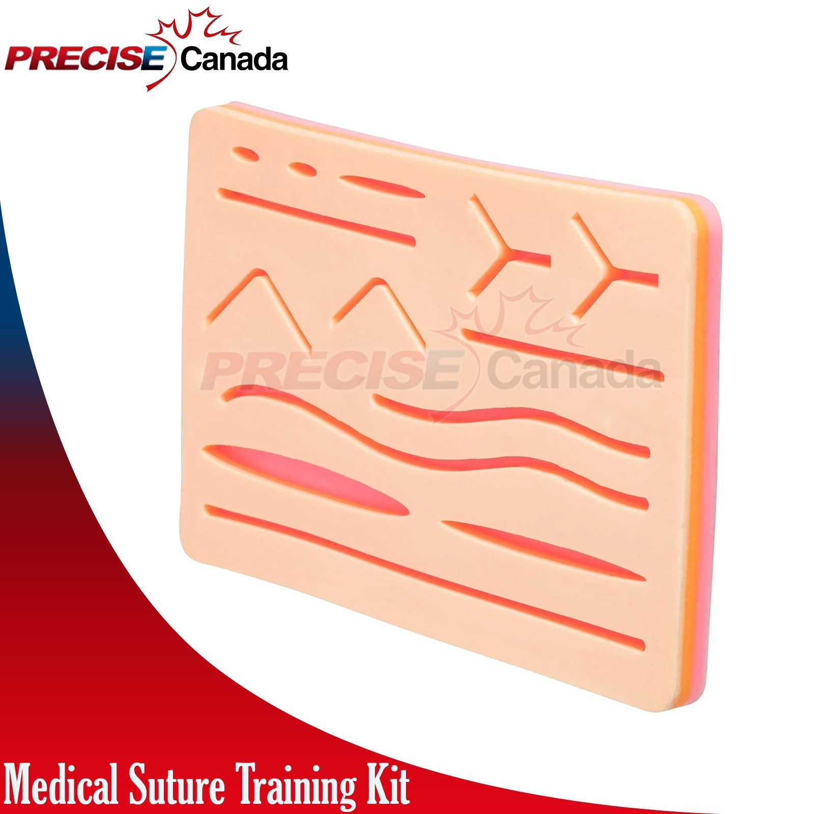 Medical Skin Suture Practice Silicone Pad Wound Simulated Training Kit DS-1496