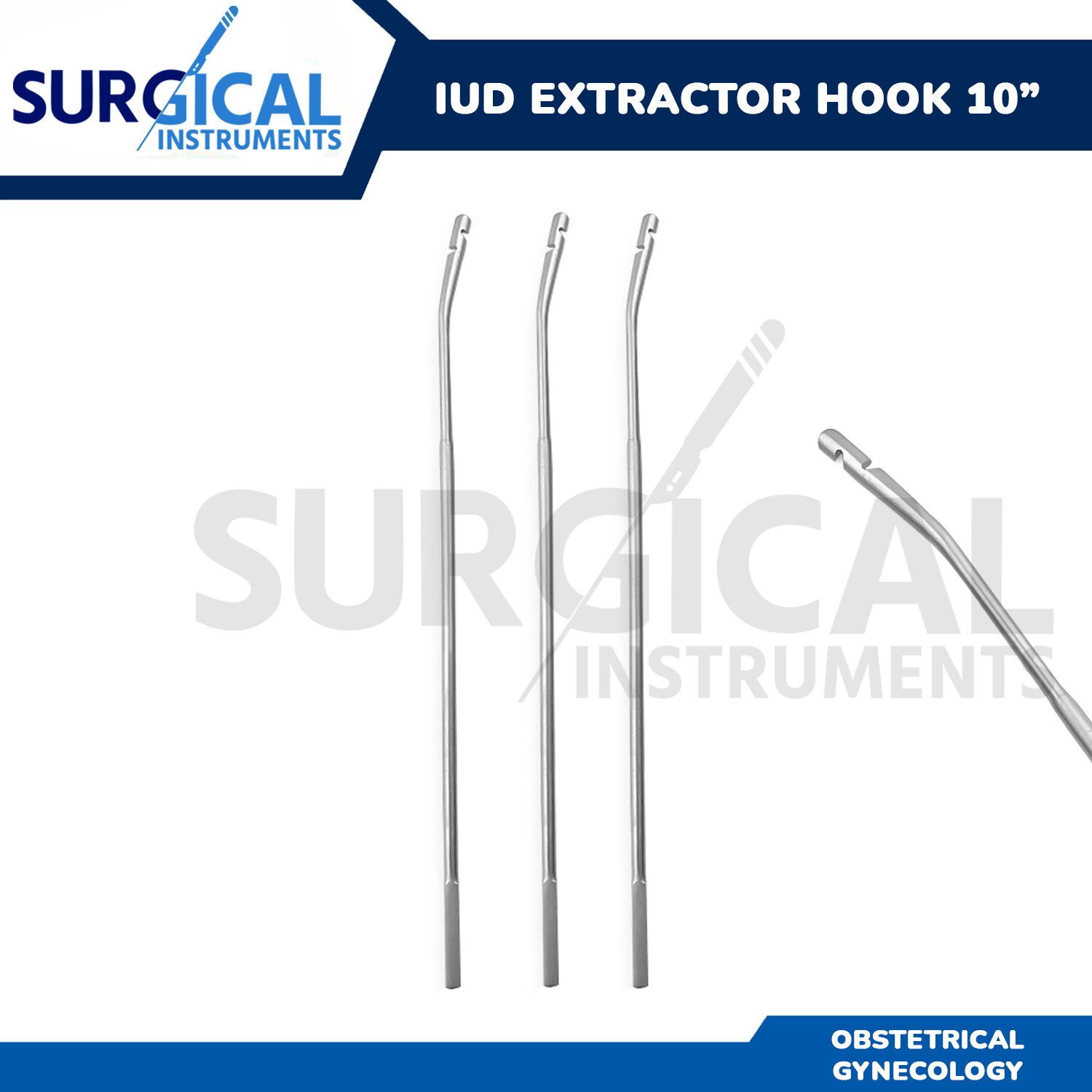 3 IUD Extractor Hook Gynecology Surgical Instruments Stainless German Grade