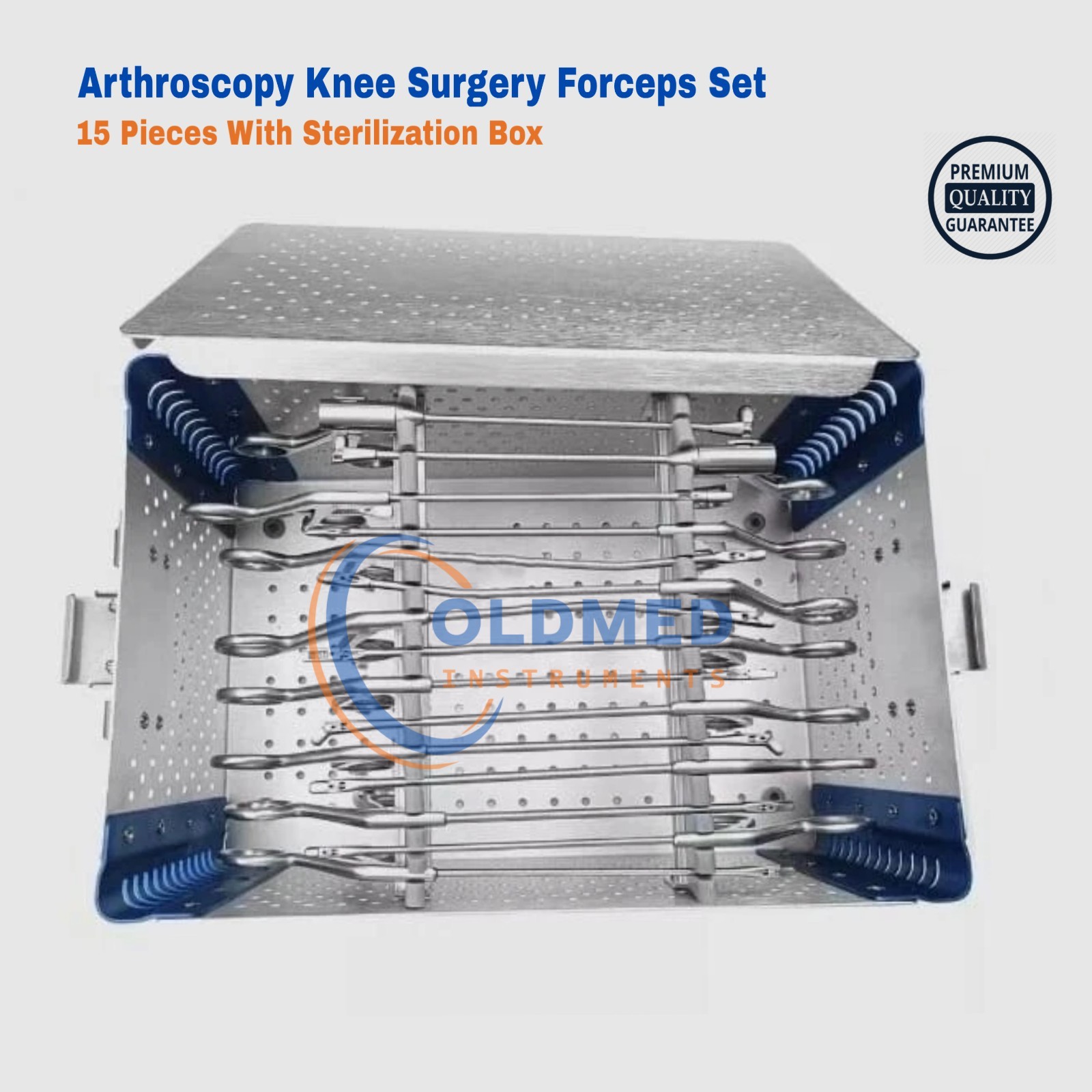 Arthroscopy Forceps Set Knee Surgery Set 15 Pcs With Blue Sterilization Box