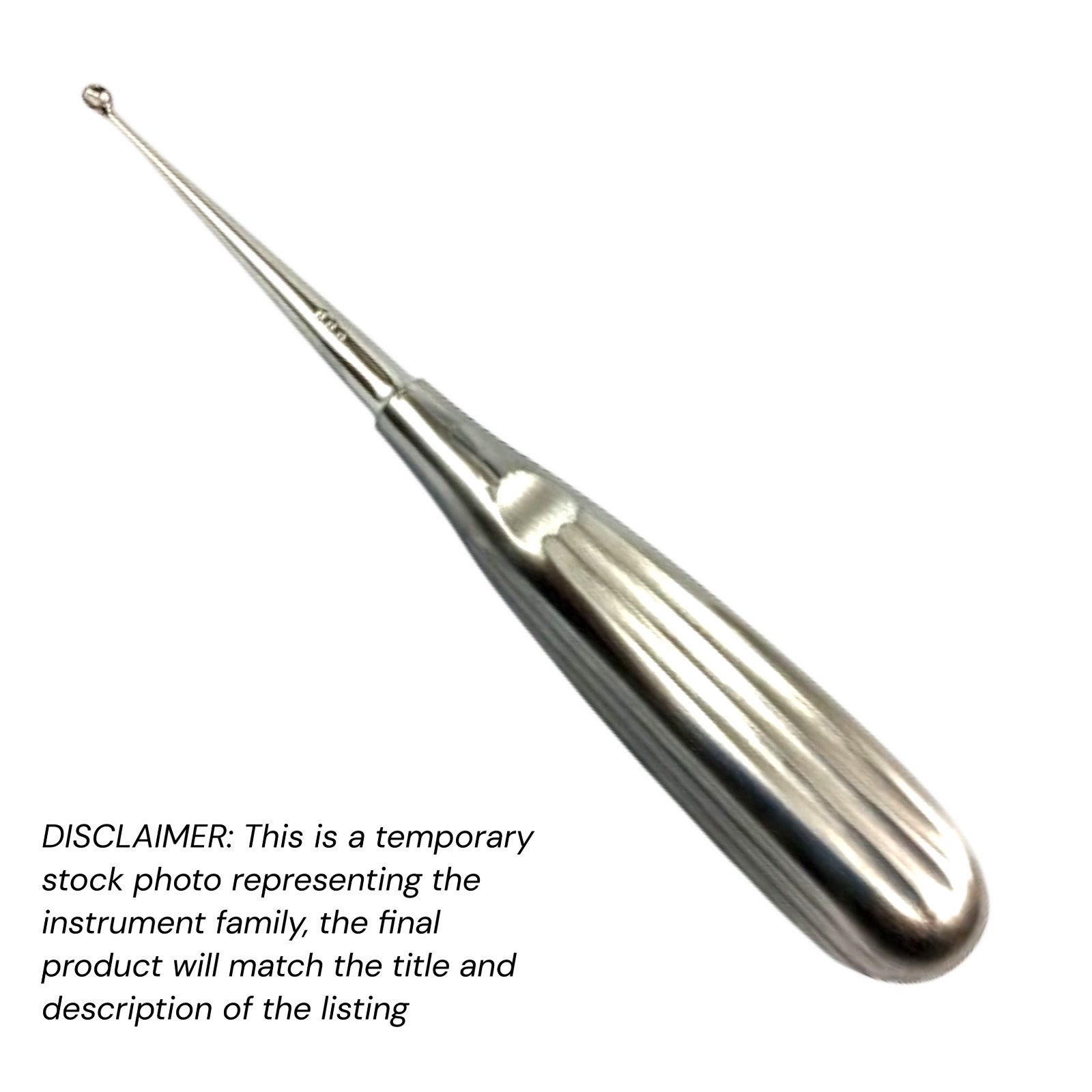 4 pcs Brun Bone Curettes 6.75″ Straight Round #1 6 mm Stainless Volaris Economy