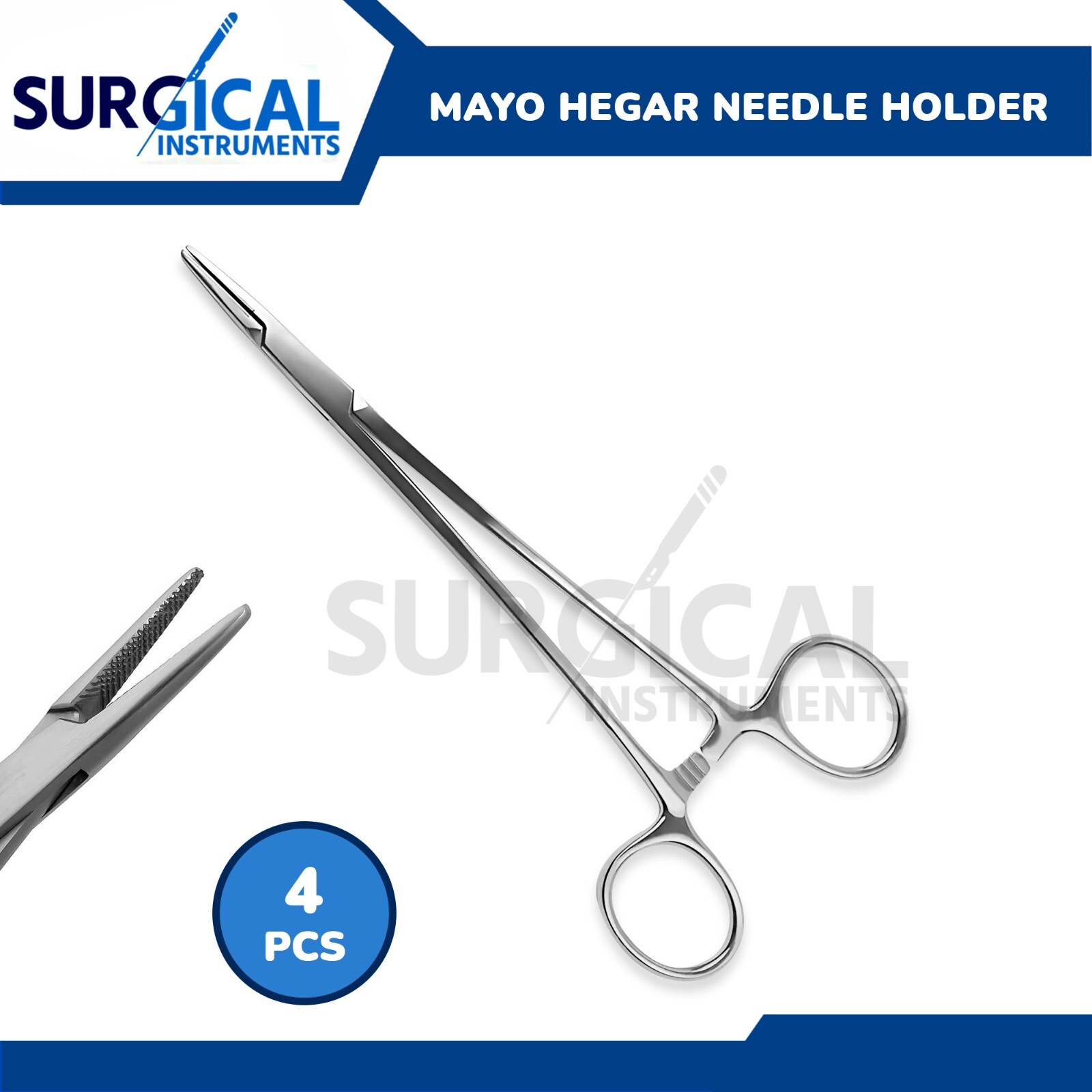 4 Pcs Mayo Hegar Needle Holder 5.5 Set Surgical Dental Instruments German Grade
