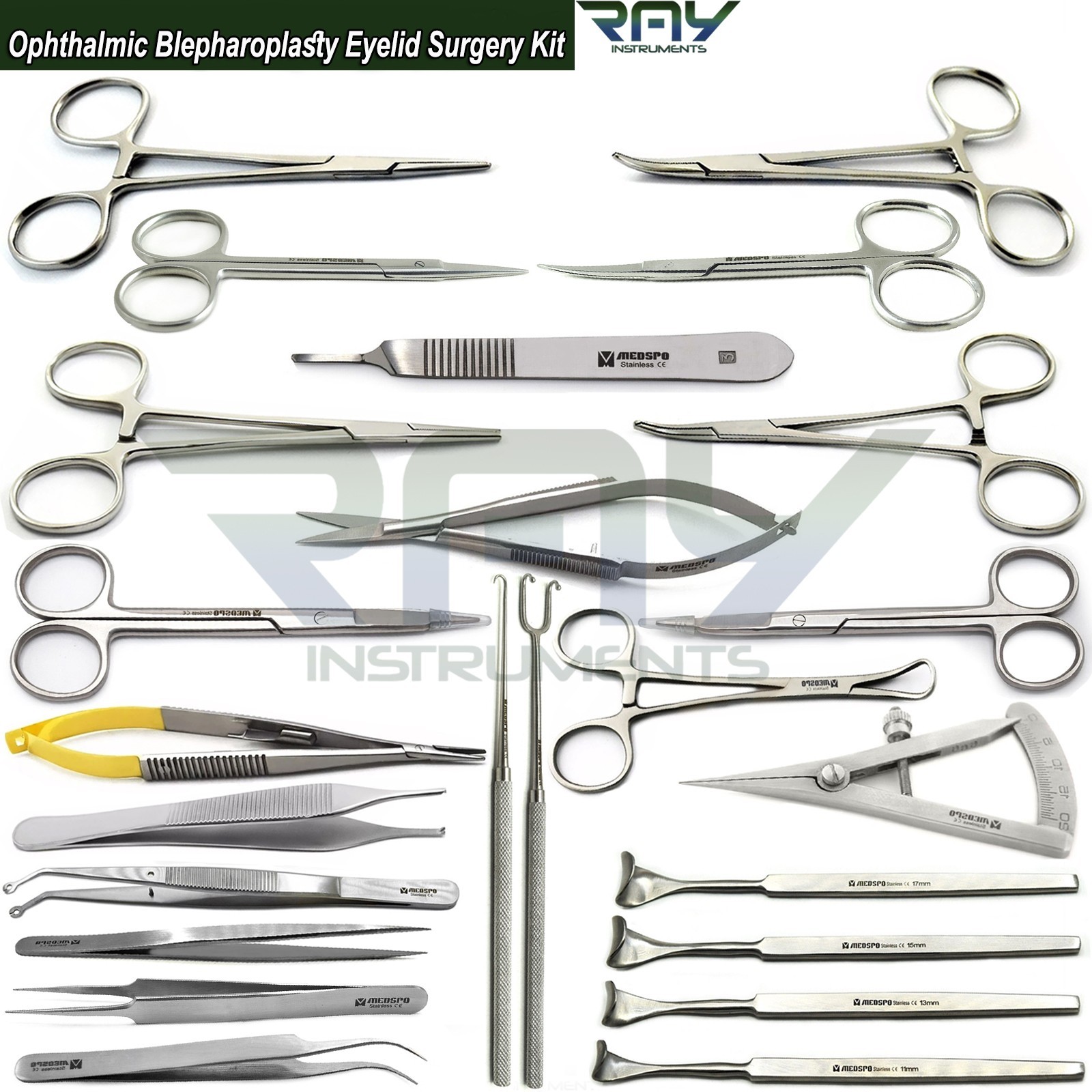 Ophthalmic Micro Eye Surgery Kit Blepharoplasty Instruments Eyelid Retractor