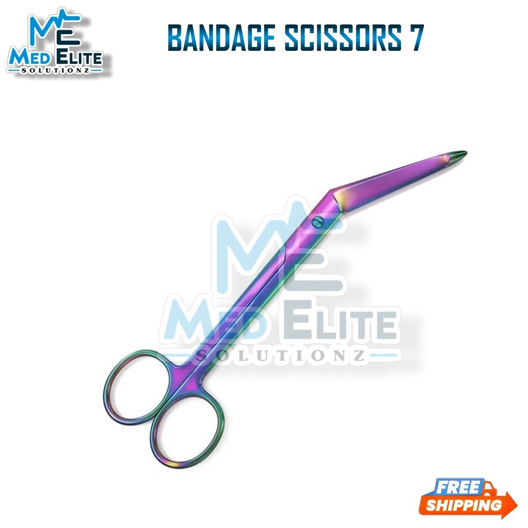 Lister Bandage Scissors 5.5″ Multi Titanium Rainbow Color Surgical Medical 3 Pcs