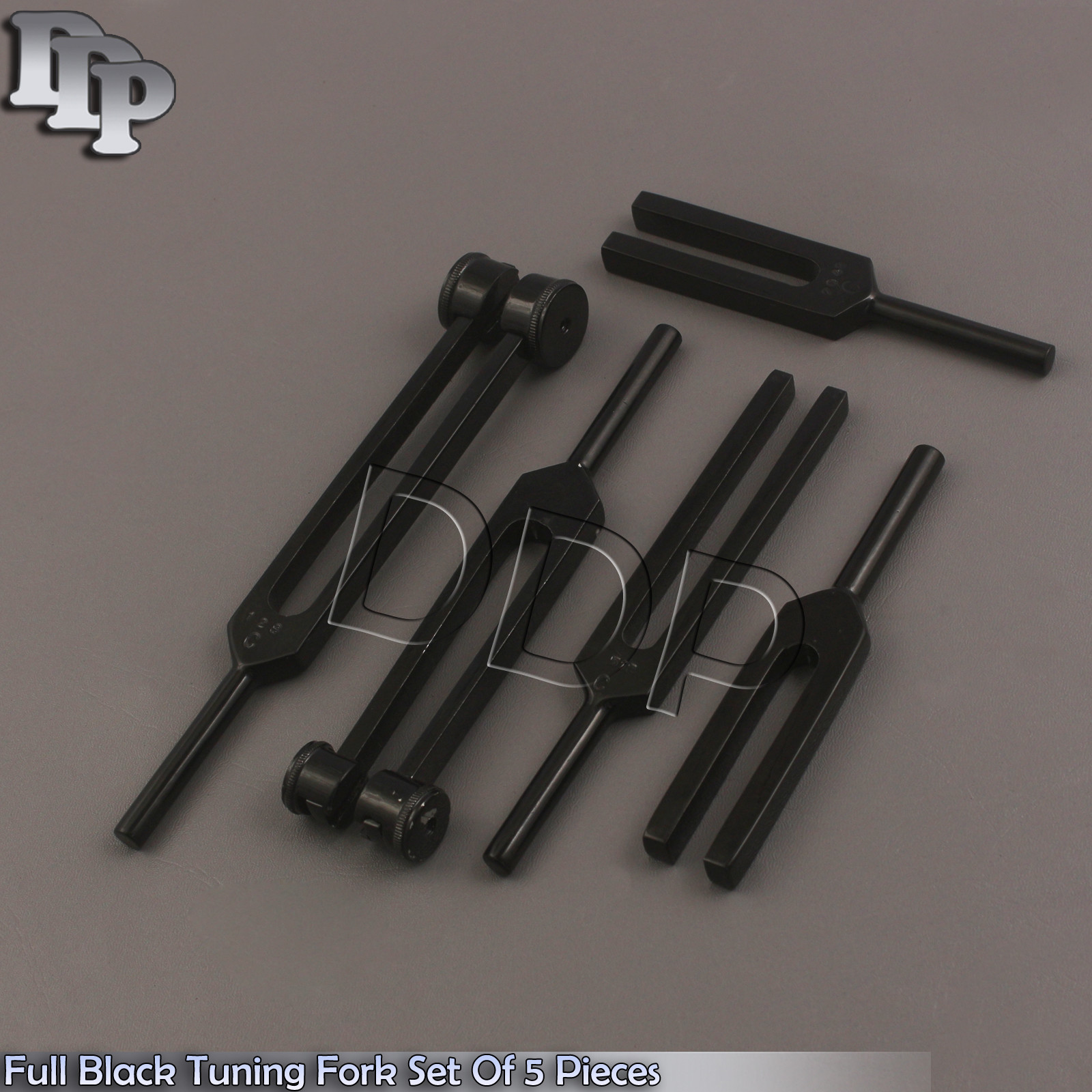 Full Black Tuning Fork Set Of 5 Pieces Medical Surgical Diagnostic Instruments