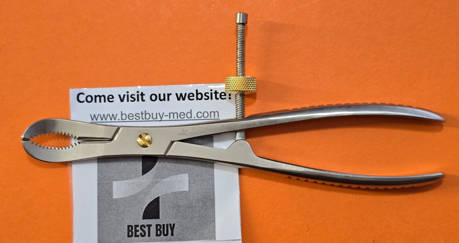 Turtle Surgical Bone Reduction Forceps 8″ Curved Jaws with Speed Lock