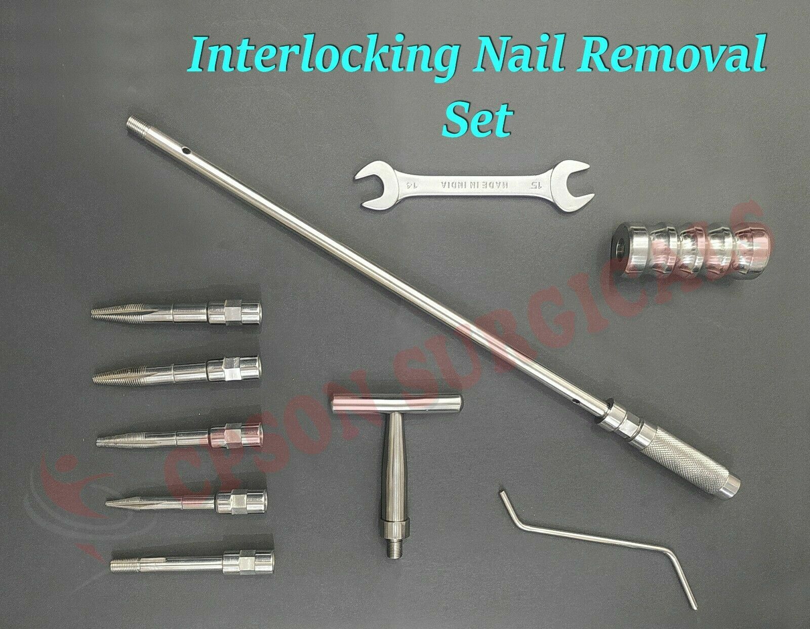Veterinary Interlocking Nail Removal Extractor Instrument Set S.S