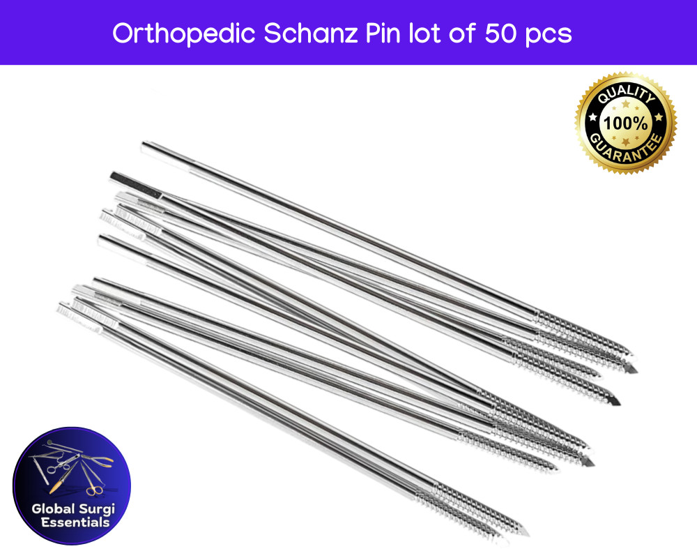 Schanz Pin Set 50pc Orthopedic Surgical Instruments Stainless Steel Autoclavable