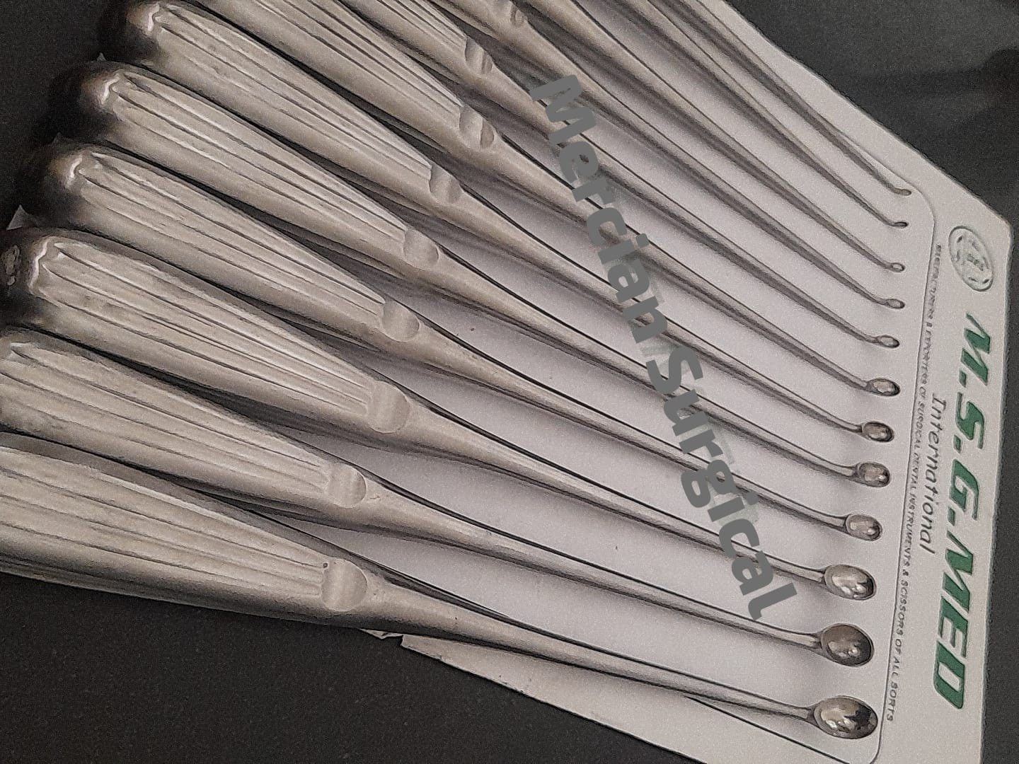 Spinal Brun Curettes 9″/230mm Str/Cvd Orthopedic bone Curette Stainless 10PC Set