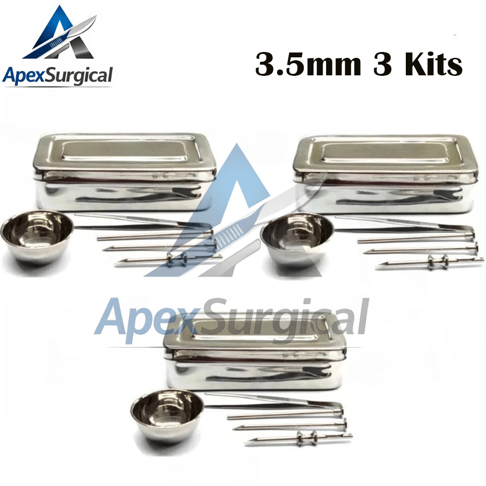 3 HRT Trocar kit 3.5mm 3 kits ,Hormone Replacement Pellet Insertion Kit 3 Sets
