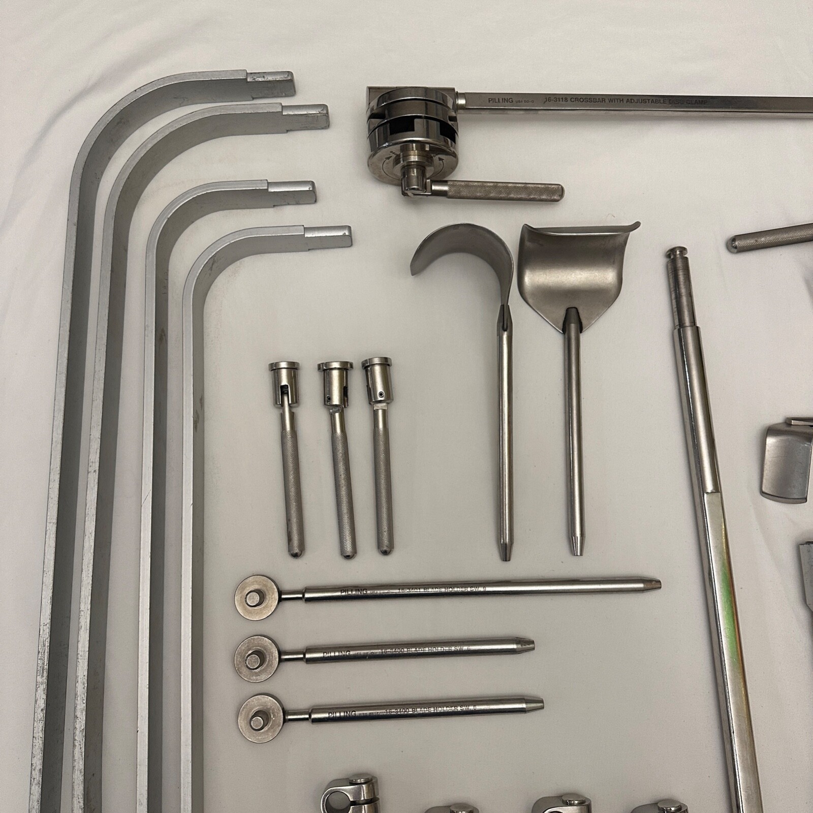 Pilling Surgical Table Mounted Gomez Retractor W/ Various Components 37 Pieces