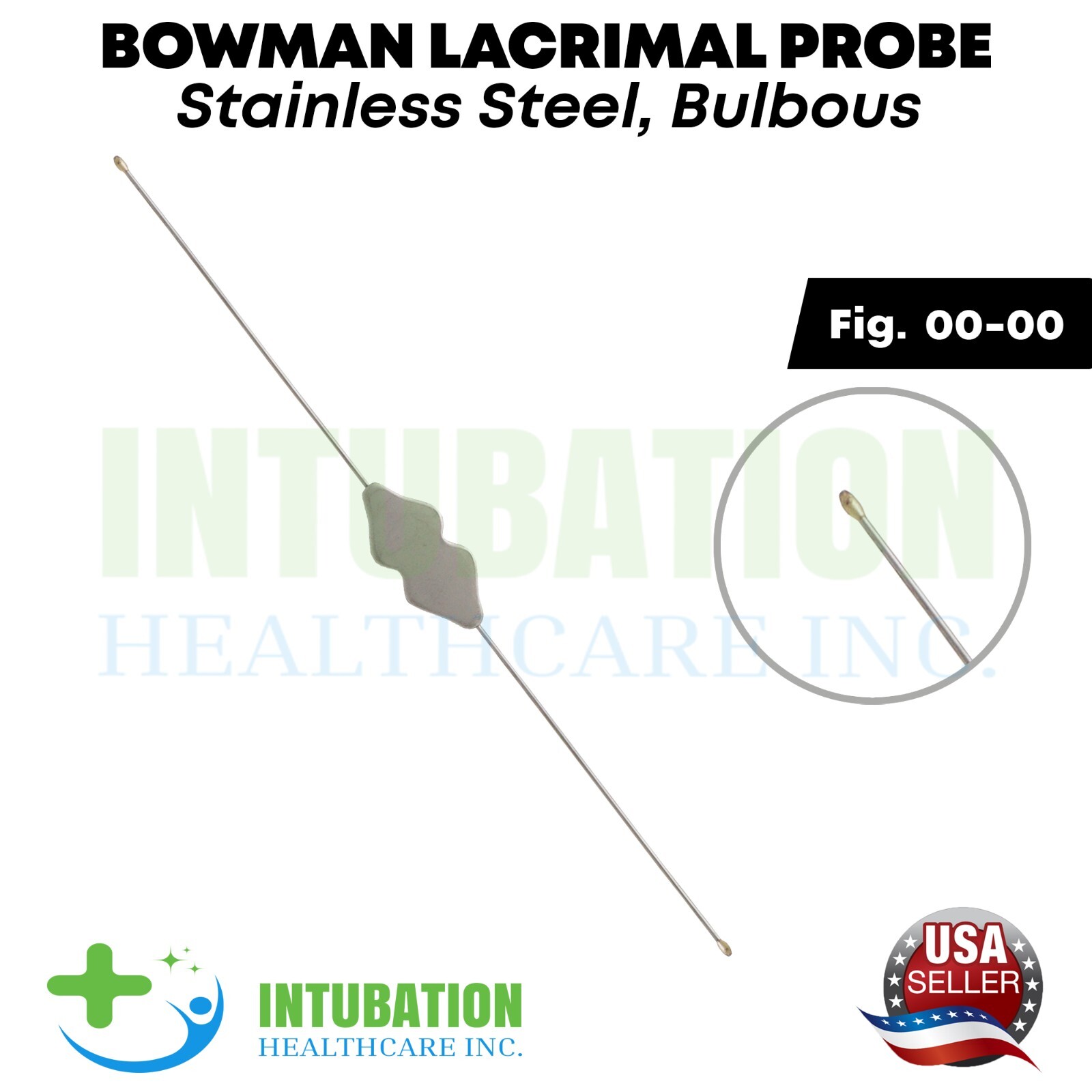 Bowman Lacrimal Probe Bulbous Premium Surgical ENT Instruments Fig 00-00