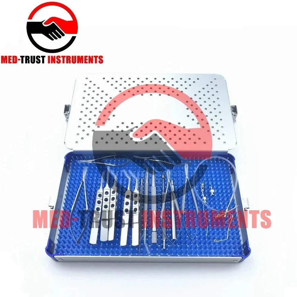 21PCS Ophthalmic Cataract Set surgical instruments with sterilization tray case