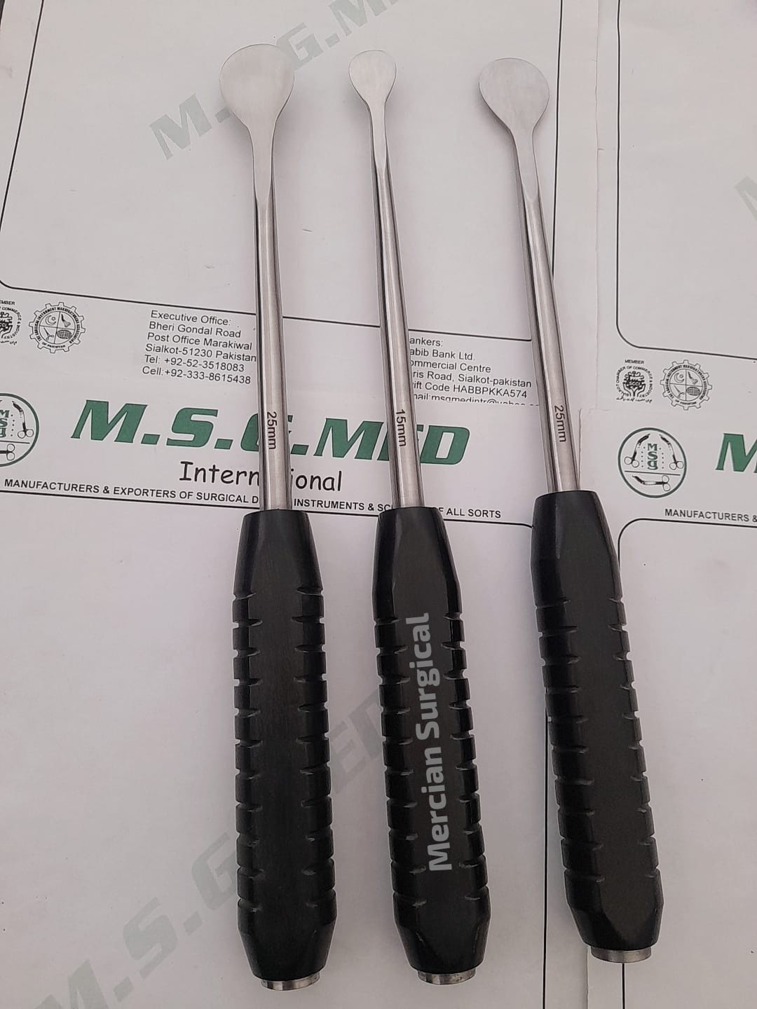 Orthopedic Spinal Cobb Elevator 15mm/25mm,Spinal Karl Cobb Elevator 3PCS Set