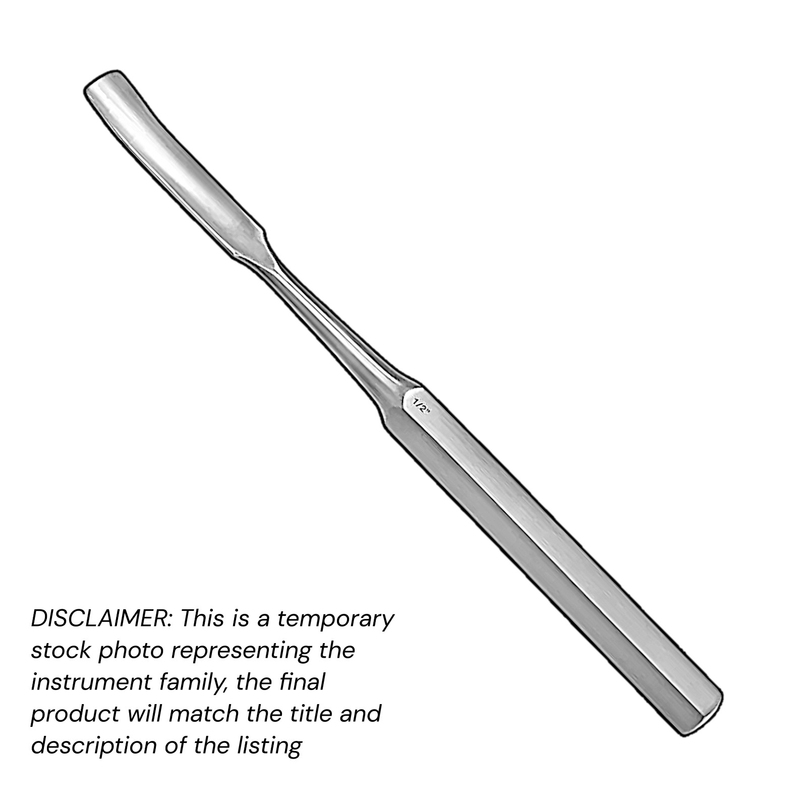 2 pcs Hibbs Gouge, 9″ 1″ Curved Tip Stainless Volaris Economy Grade